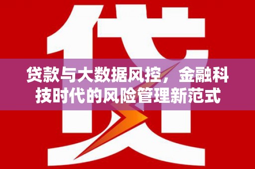旌阳贷款与大数据风控，金融科技时代的风险管理新范式