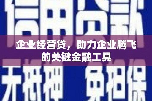 旌阳企业经营贷，助力企业腾飞的关键金融工具