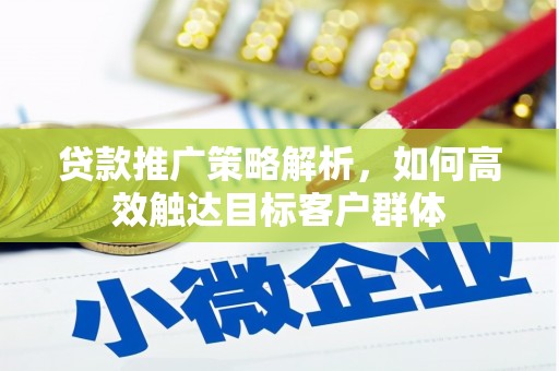 旌阳贷款推广策略解析，如何高效触达目标客户群体