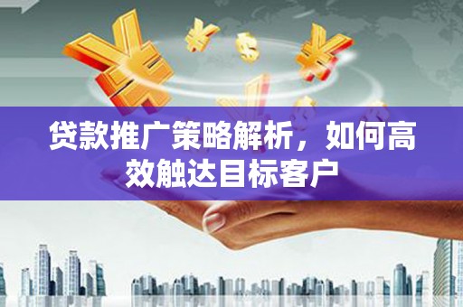 旌阳贷款推广策略解析，如何高效触达目标客户