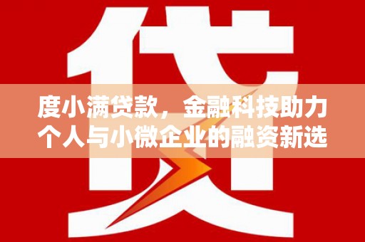 旌阳度小满贷款，金融科技助力个人与小微企业的融资新选择