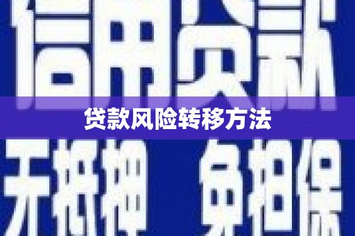 旌阳贷款风险转移方法