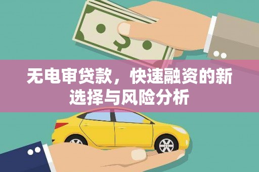 旌阳无电审贷款，快速融资的新选择与风险分析