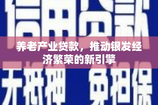 旌阳养老产业贷款，推动银发经济繁荣的新引擎
