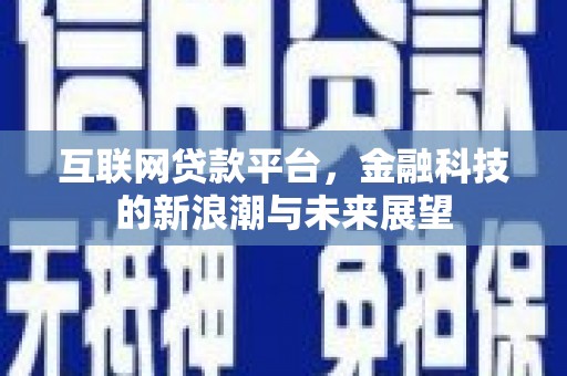 旌阳互联网贷款平台，金融科技的新浪潮与未来展望