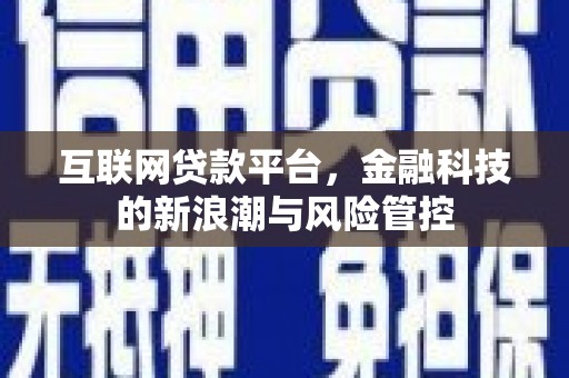 旌阳互联网贷款平台，金融科技的新浪潮与风险管控