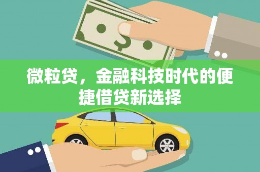 旌阳微粒贷，金融科技时代的便捷借贷新选择
